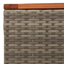 vidaXL Tuintafel 55x55x37 cm poly rattan en acaciahout grijs
