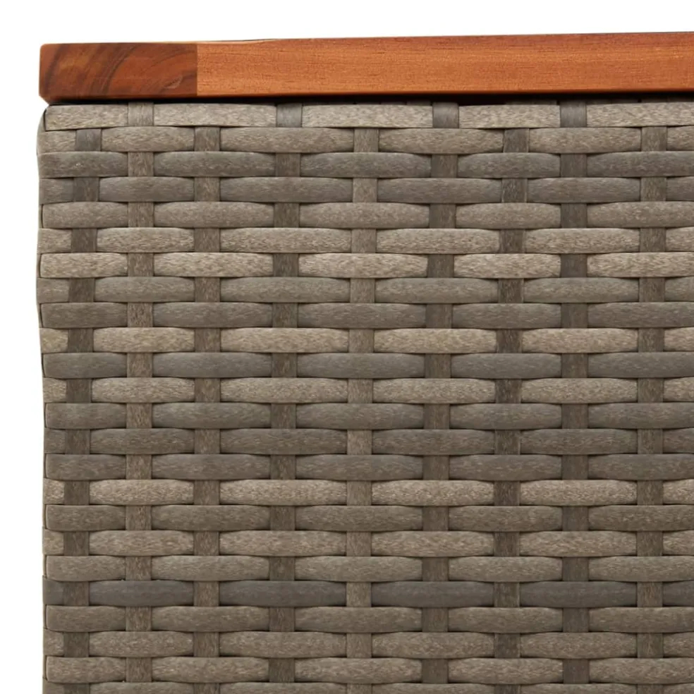 vidaXL Tuintafel 55x55x37 cm poly rattan en acaciahout grijs
