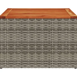 vidaXL Tuintafel 55x55x37 cm poly rattan en acaciahout grijs