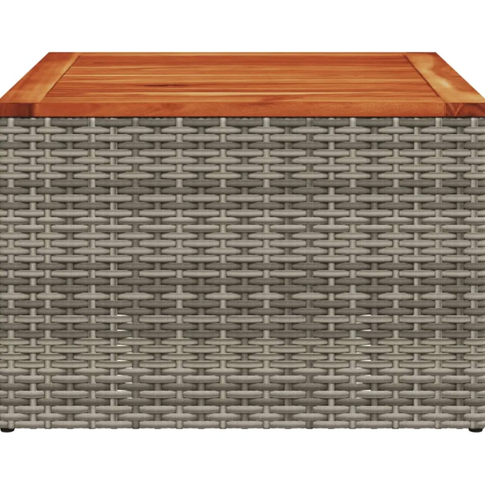 vidaXL Tuintafel 55x55x37 cm poly rattan en acaciahout grijs