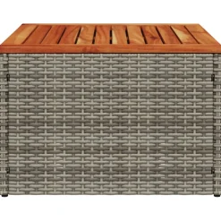 vidaXL Tuintafel 55x55x37 cm poly rattan en acaciahout grijs