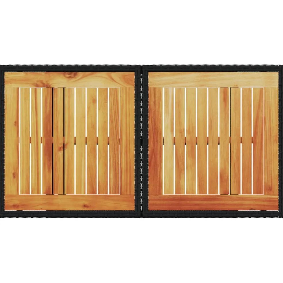 vidaXL Tuintafel 100x55x73 cm poly rattan en acaciahout zwart