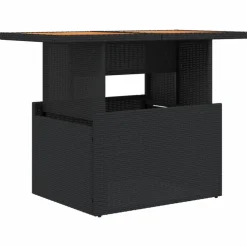 vidaXL Tuintafel 100x55x73 cm poly rattan en acaciahout zwart