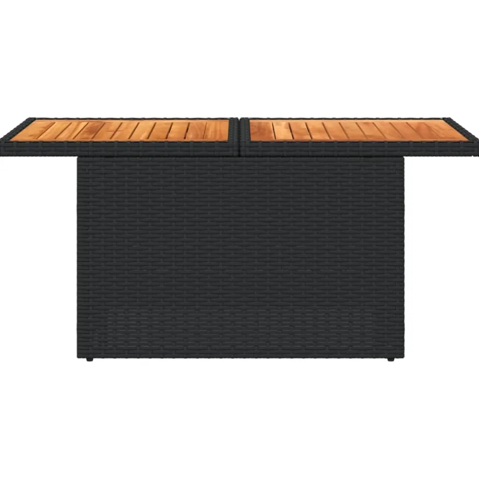vidaXL Tuintafel 100x55x73 cm poly rattan en acaciahout zwart