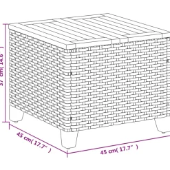 vidaXL Tuintafel 45x45x37 cm poly rattan en acaciahout grijs
