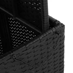 vidaXL Tuintafel 80x80x71 cm poly rattan en acaciahout zwart