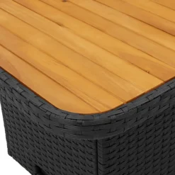 vidaXL Tuintafel 80x80x71 cm poly rattan en acaciahout zwart