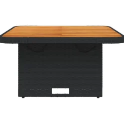 vidaXL Tuintafel 80x80x71 cm poly rattan en acaciahout zwart