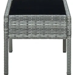 vidaXL Tuintafel 75x40x37 cm poly rattan grijs