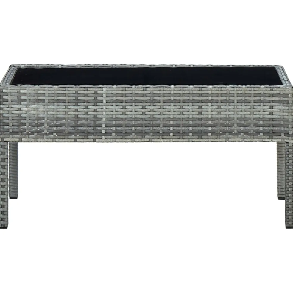 vidaXL Tuintafel 75x40x37 cm poly rattan grijs