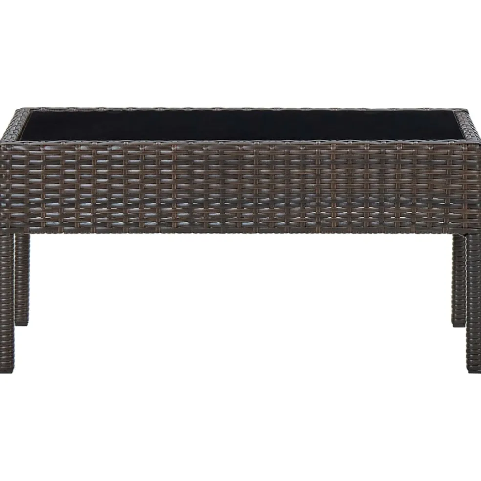 vidaXL Tuintafel 75x40x37 cm poly rattan bruin