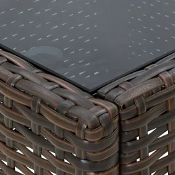 vidaXL Tuintafel 75x40x37 cm poly rattan bruin