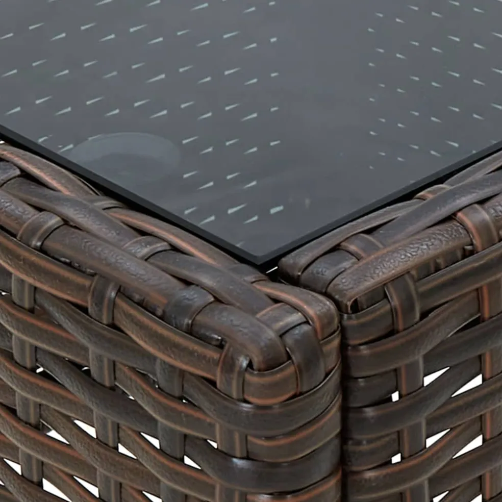 vidaXL Tuintafel 75x40x37 cm poly rattan bruin