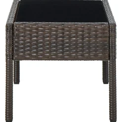vidaXL Tuintafel 75x40x37 cm poly rattan bruin