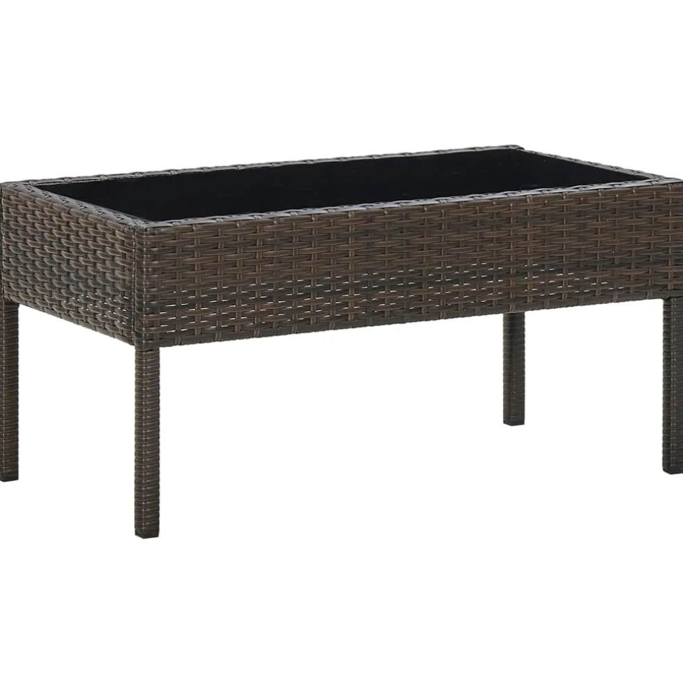 vidaXL Tuintafel 75x40x37 cm poly rattan bruin