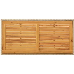 vidaXL Tuintafel 123x60x74 cm poly rattan en massief acaciahout beige