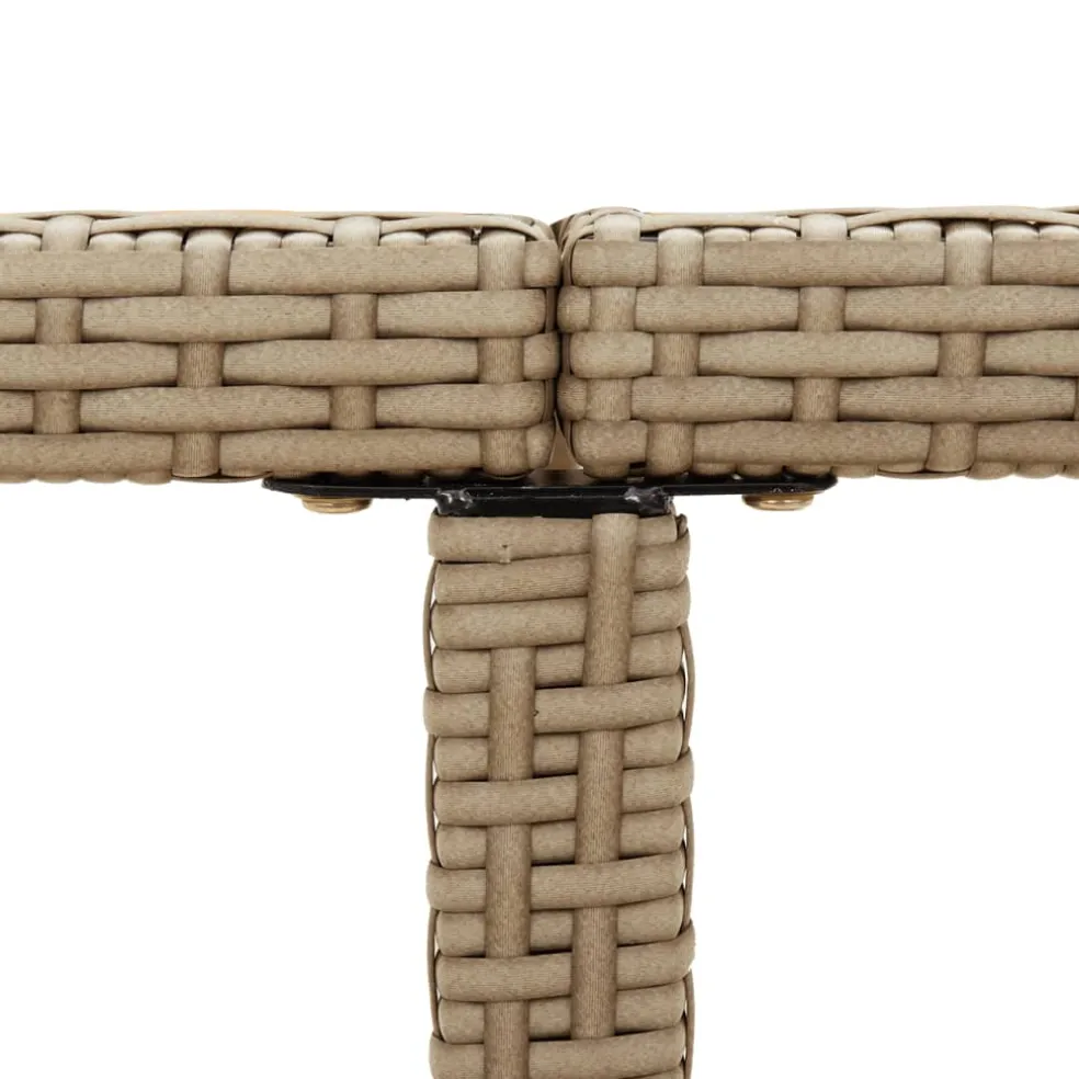 vidaXL Tuintafel 109x107x74 cm poly rattan en massief acaciahout beige