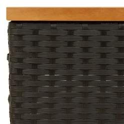 vidaXL Tuintafel 70x70x25 cm poly rattan en acaciahout zwart