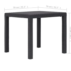 vidaXL Tuintafel 79x79x72 cm rattan-look kunststof bruin