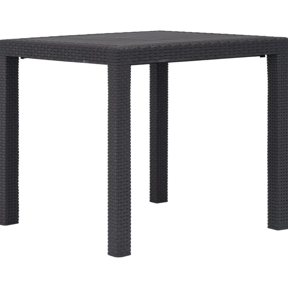 vidaXL Tuintafel 79x79x72 cm rattan-look kunststof bruin