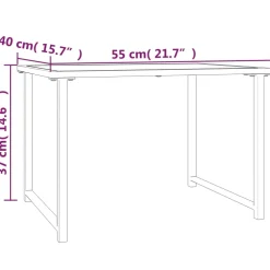 vidaXL Tuintafel 55x40x37 cm staal antracietkleurig