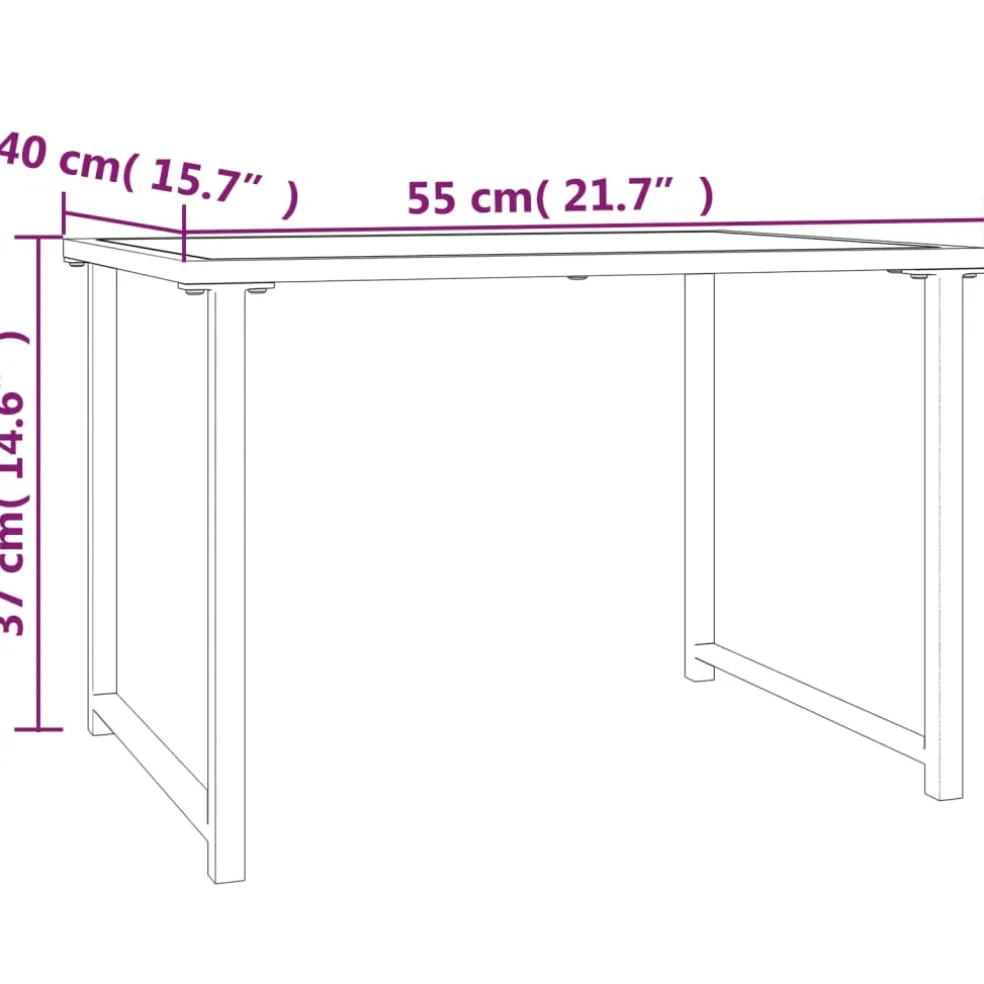 vidaXL Tuintafel 55x40x37 cm staal antracietkleurig