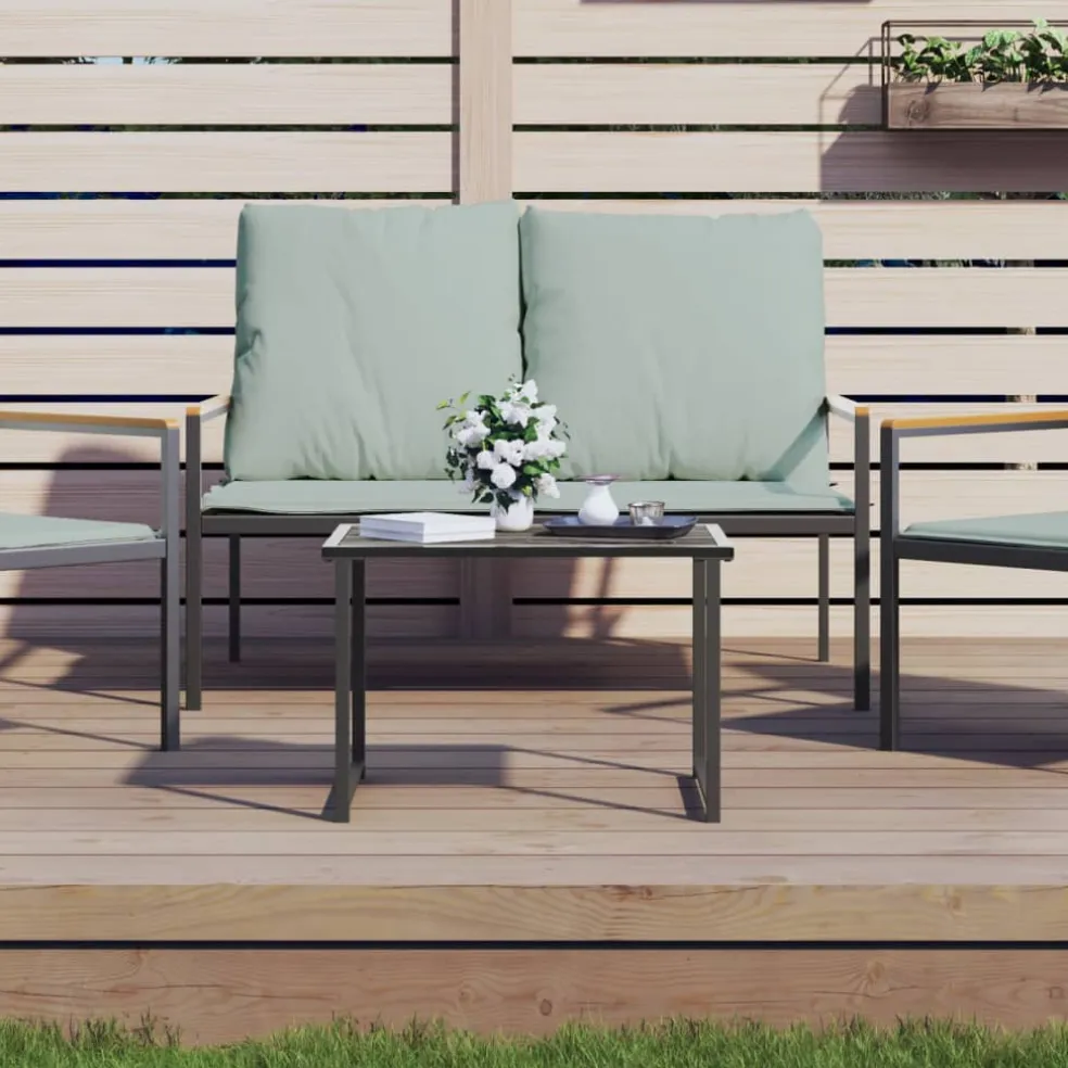 vidaXL Tuintafel 55x40x37 cm staal antracietkleurig