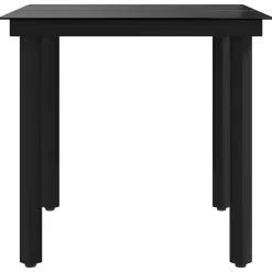vidaXL Tuintafel 80x80x74 cm staal en glas zwart