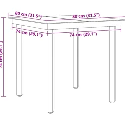 vidaXL Tuintafel 80x80x74 cm staal en glas zwart