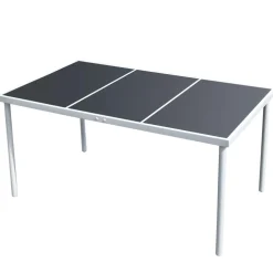 vidaXL Tuintafel 150x90x74 cm staal zwart