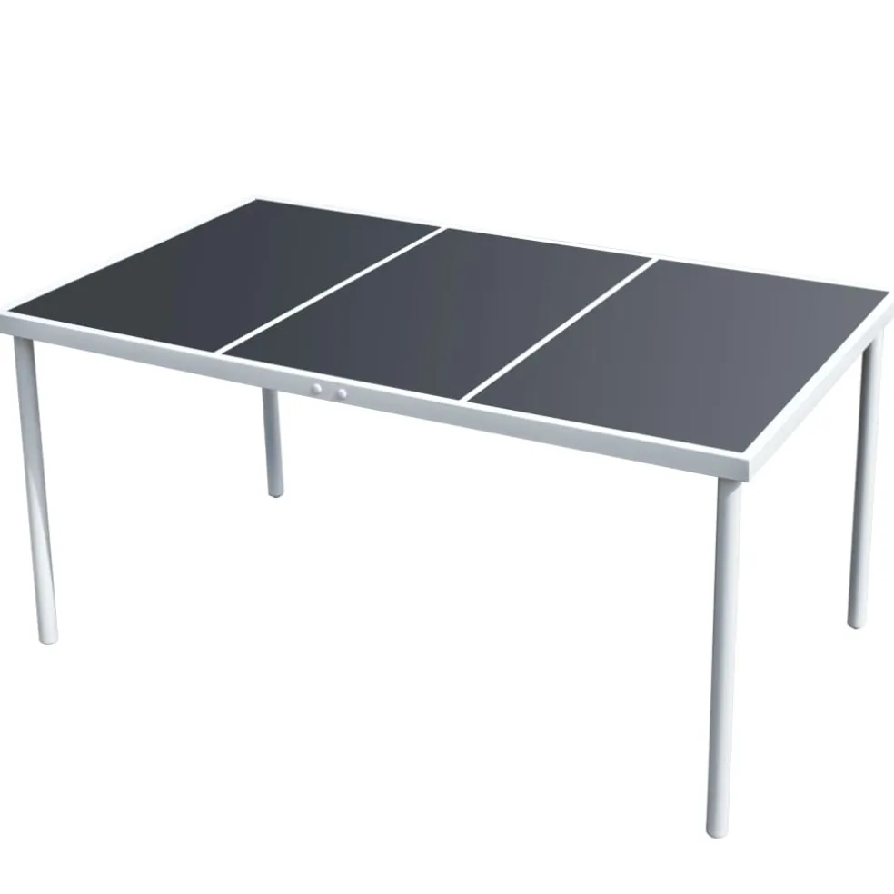 vidaXL Tuintafel 150x90x74 cm staal zwart