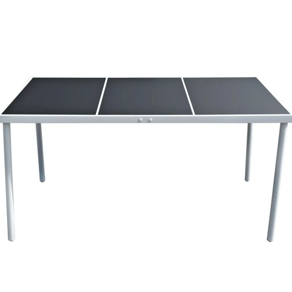 vidaXL Tuintafel 150x90x74 cm staal zwart