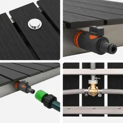 vidaXL Tuin vloershower WPC en RVS 201 Antraciet