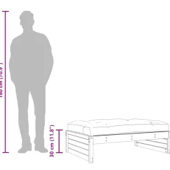 vidaXL Tuinvoetenbank 120x80 cm massief grenenhout zwart
