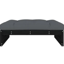 vidaXL Tuinvoetenbank 120x80 cm massief grenenhout zwart