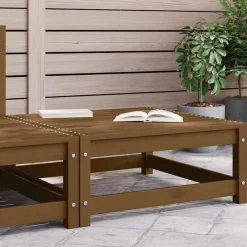 vidaXL Tuinvoetenbank 70x70x30 cm massief grenenhout honingbruin