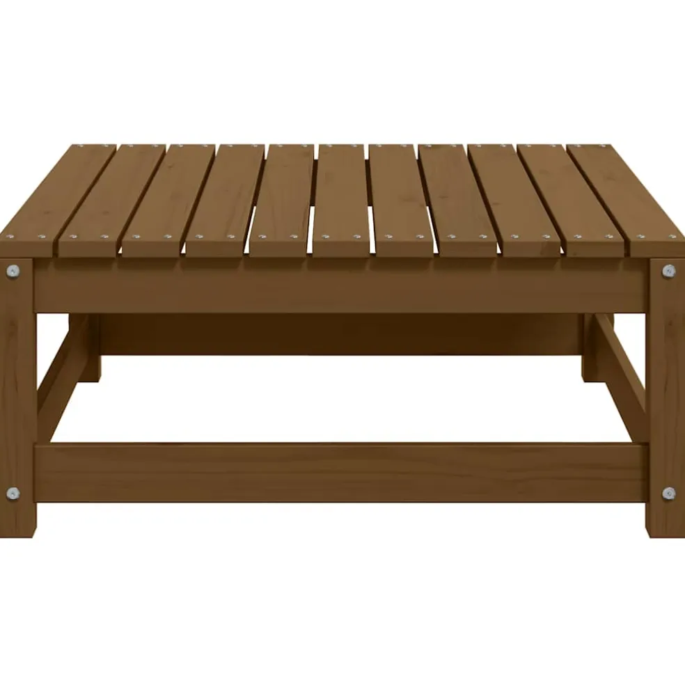 vidaXL Tuinvoetenbank 70x70x30 cm massief grenenhout honingbruin