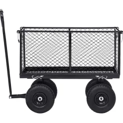 vidaXL Tuinwagen 350 kg zwart