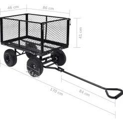 vidaXL Tuinwagen 350 kg zwart