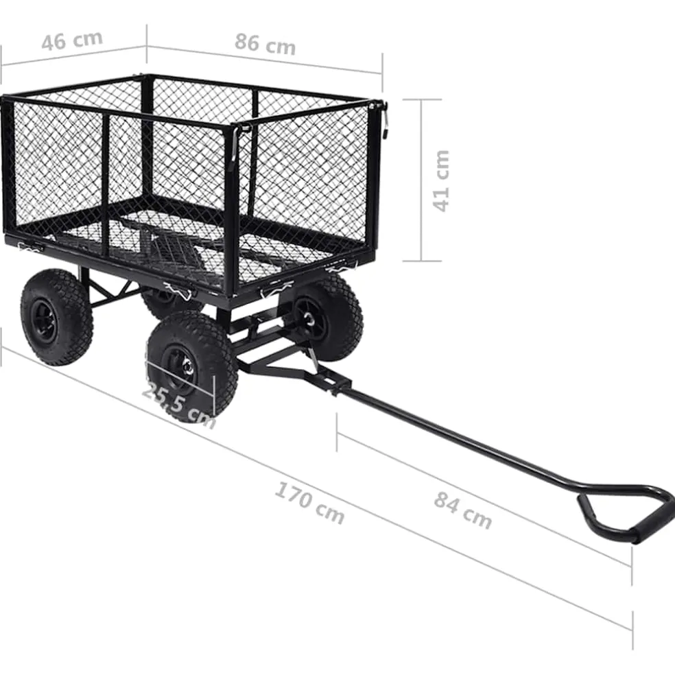 vidaXL Tuinwagen 350 kg zwart