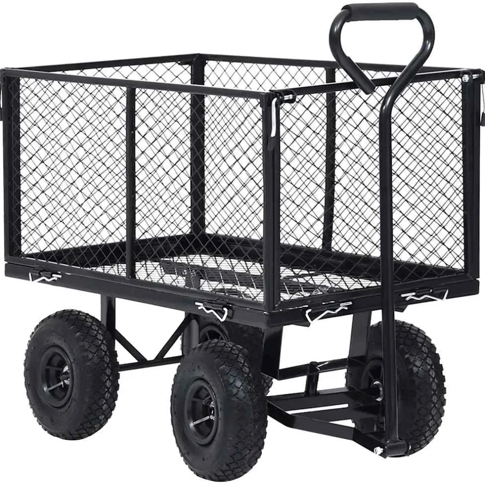 vidaXL Tuinwagen 350 kg zwart