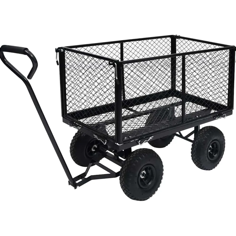 vidaXL Tuinwagen 350 kg zwart