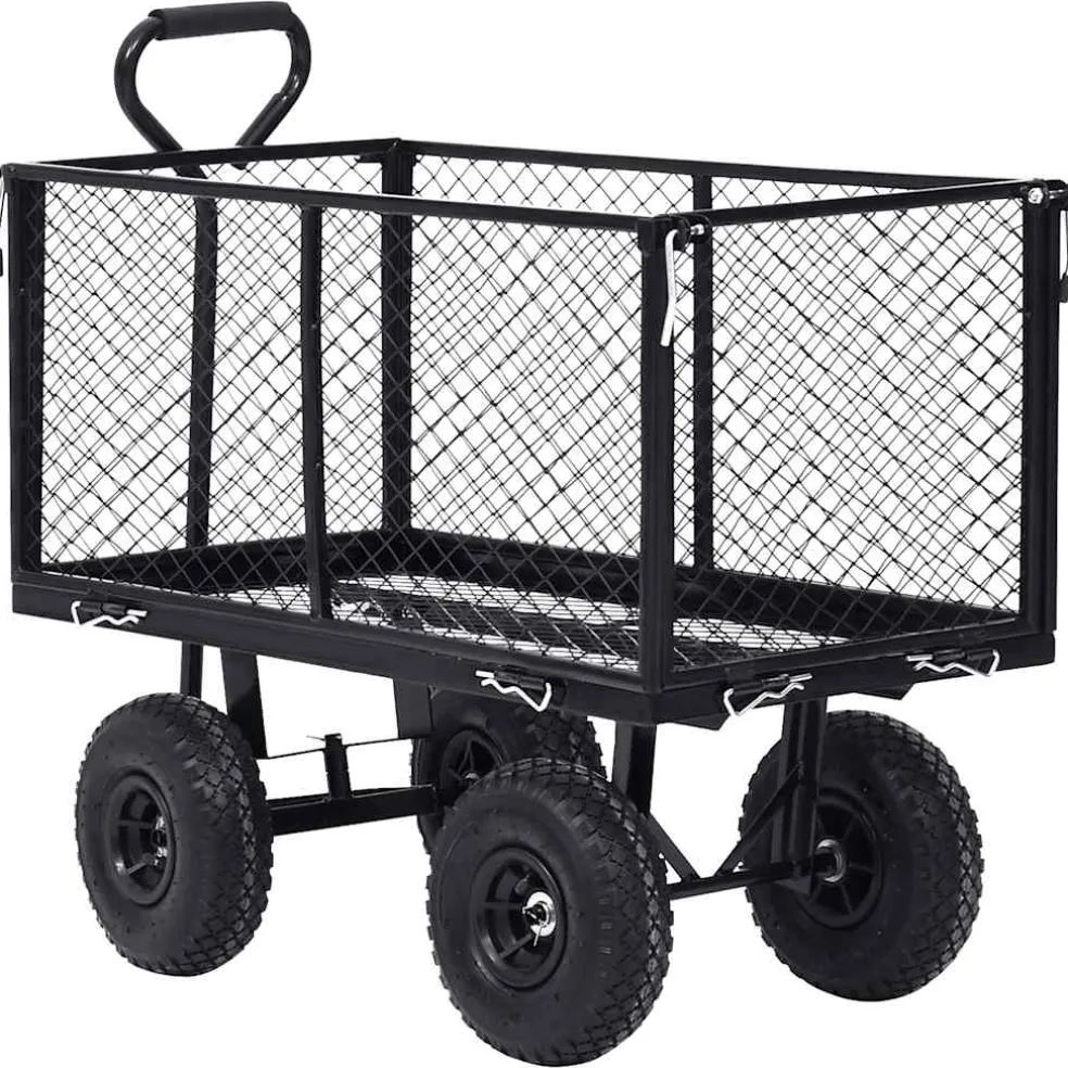 vidaXL Tuinwagen 350 kg zwart