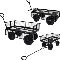 vidaXL Tuinwagen 250 kg zwart