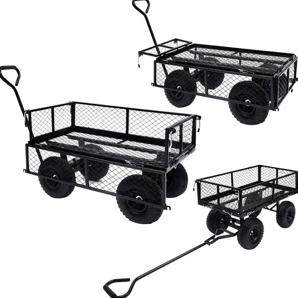 vidaXL Tuinwagen 250 kg zwart