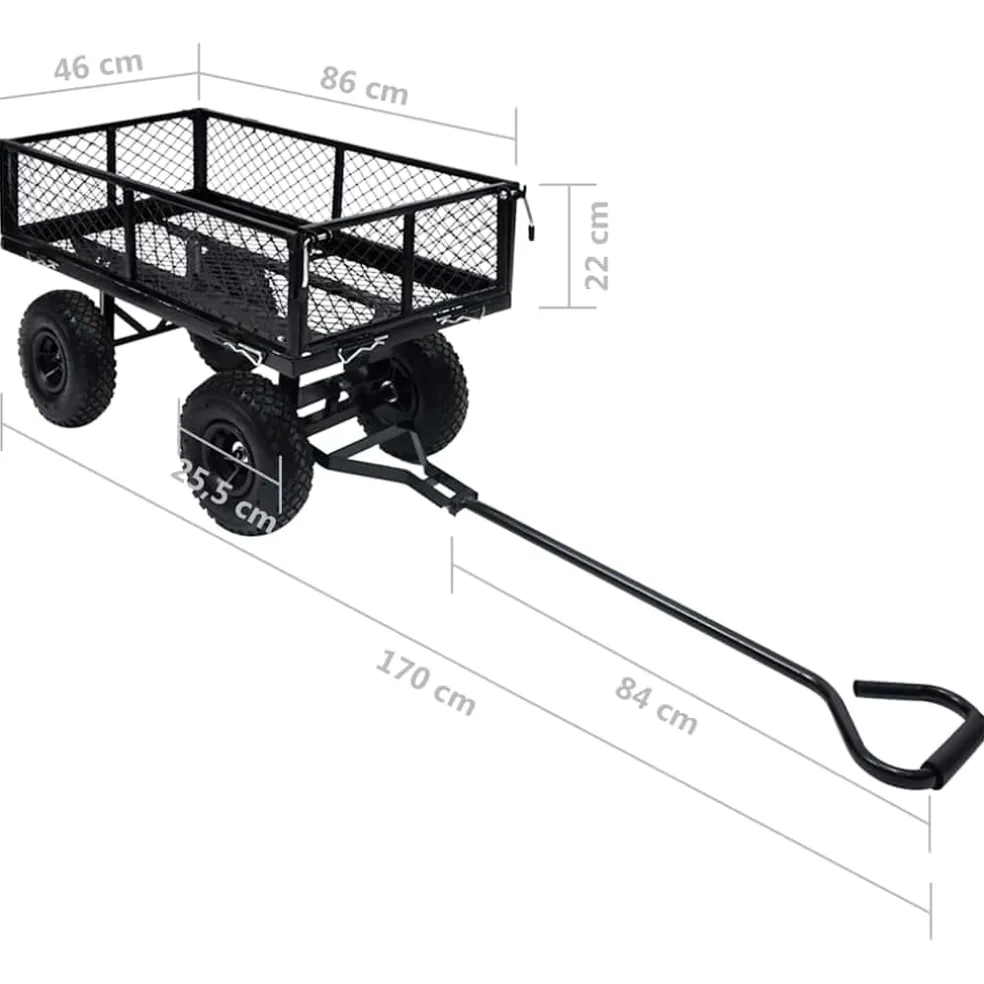 vidaXL Tuinwagen 250 kg zwart