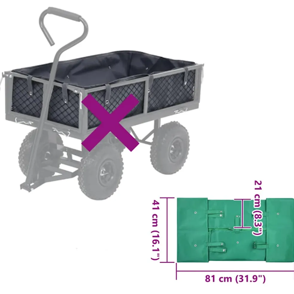 vidaXL Tuinwagenvoering stof groen