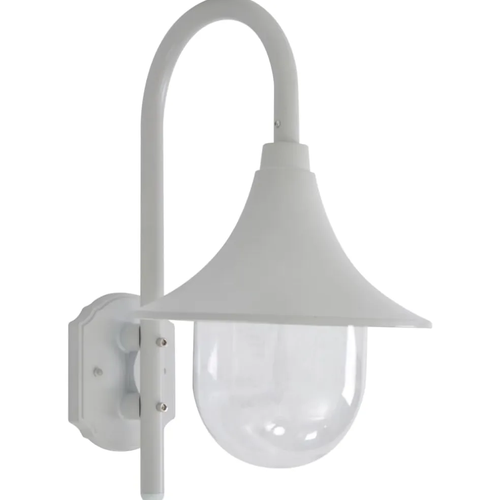 vidaXL Tuin wandlamp E27 42 cm aluminium wit