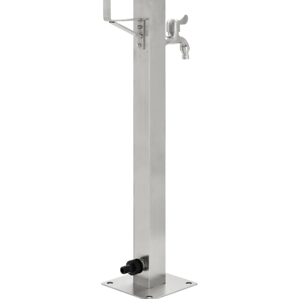 vidaXL Tuinwaterkolom vierkant 65 cm roestvrij staal