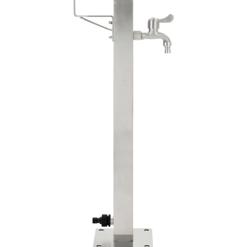 vidaXL Tuinwaterkolom vierkant 65 cm roestvrij staal